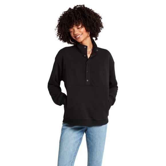 Volcom Womens Black Getting Staxxed Mock Neck Fleece Jacket Size Small S NEW - Picture 1 of 3